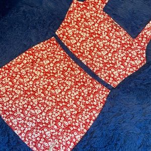 Mini skirt & tank crop top set!